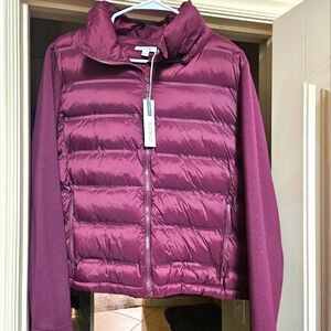 Chico's Puff Jacket with Knit Sleeve Size 3/16